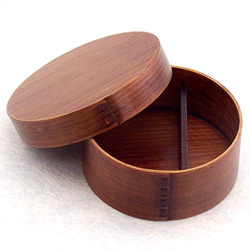 Amazon｜曲げわっぱ 弁当箱 丸 漆塗り バンド付 750ml｜弁当箱